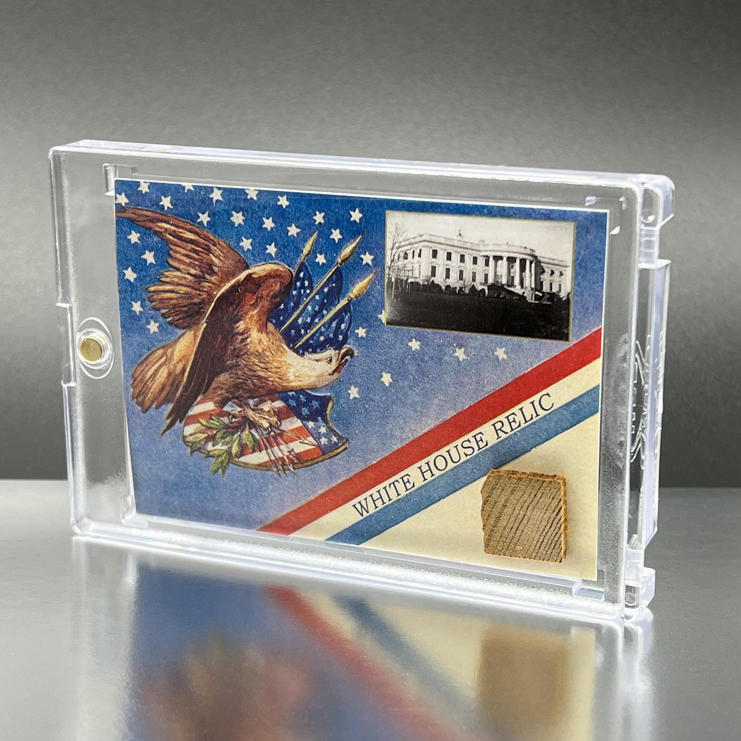 White House Wood Relic Lucite Display